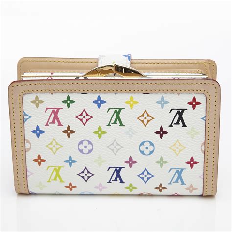 white louis vuitton wallet with colored letters